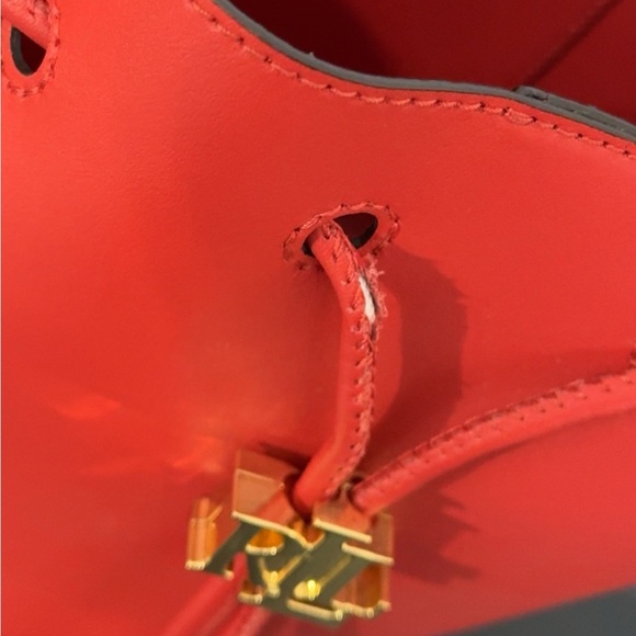 LAUREN RALPH LAUREN Andie Medium Leather Red Drawstring Bag AUTHENTIC - Picture 11 of 11